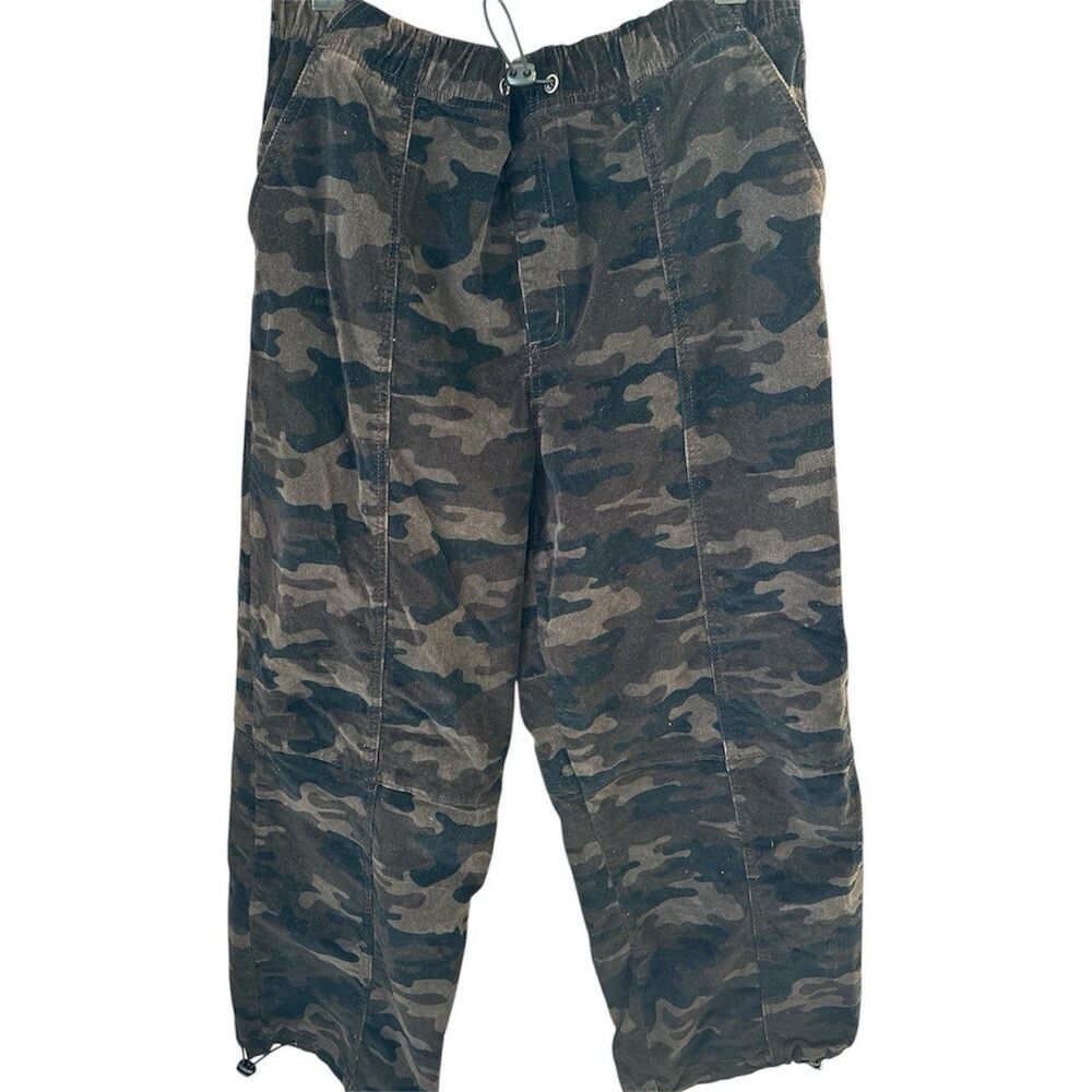 New Boundary Juniors XL Brown Camo Corduroy Pants Stretch Casual Streetwear